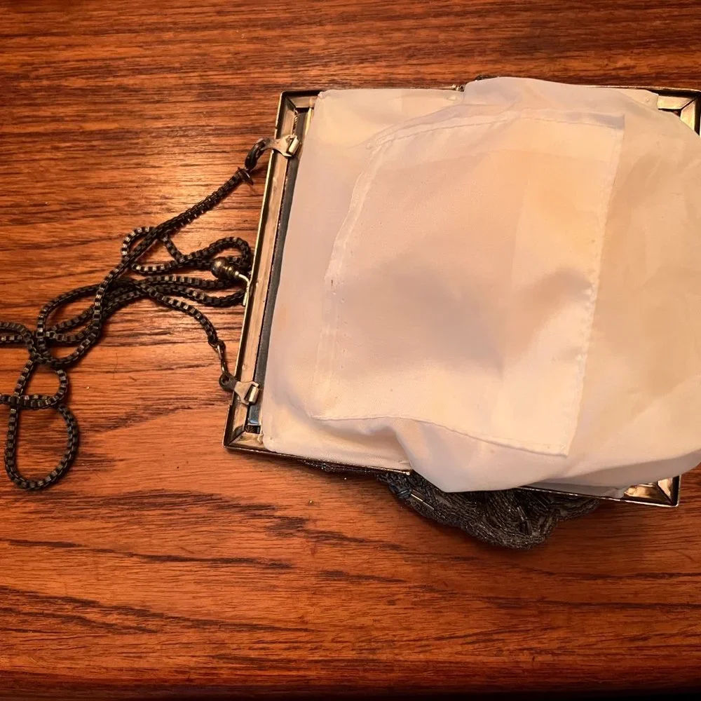 Vintage Silver Beaded Purse